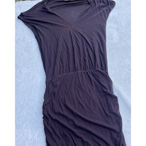 Standard James Perse Surplice Dress Women 4 Dark Purple Jersey Blouson Midi EUC